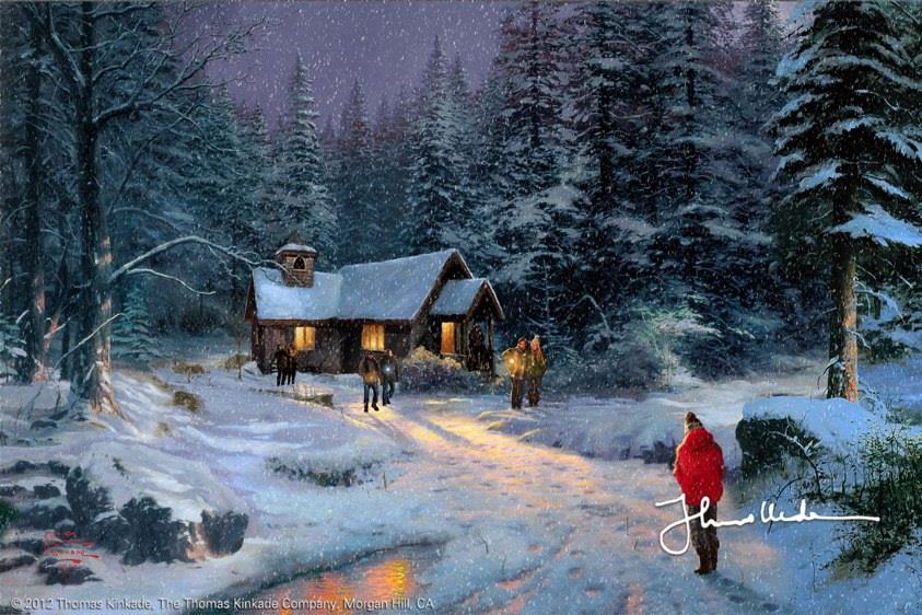 Miracle de Noël Thomas Kinkade Peintures à l'huile